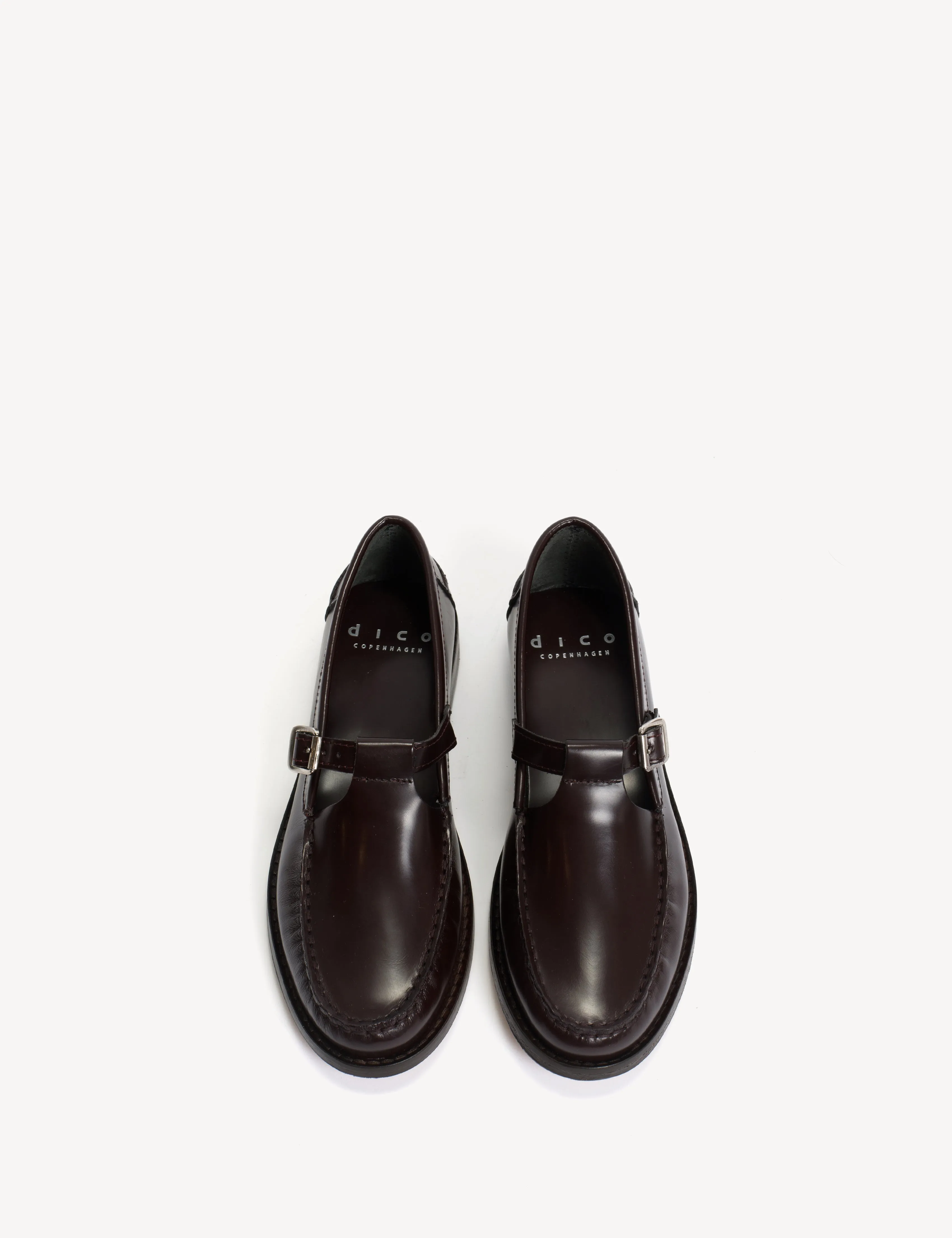 Moccasin T-Bar Loafer In Bordeaux Polido Leather