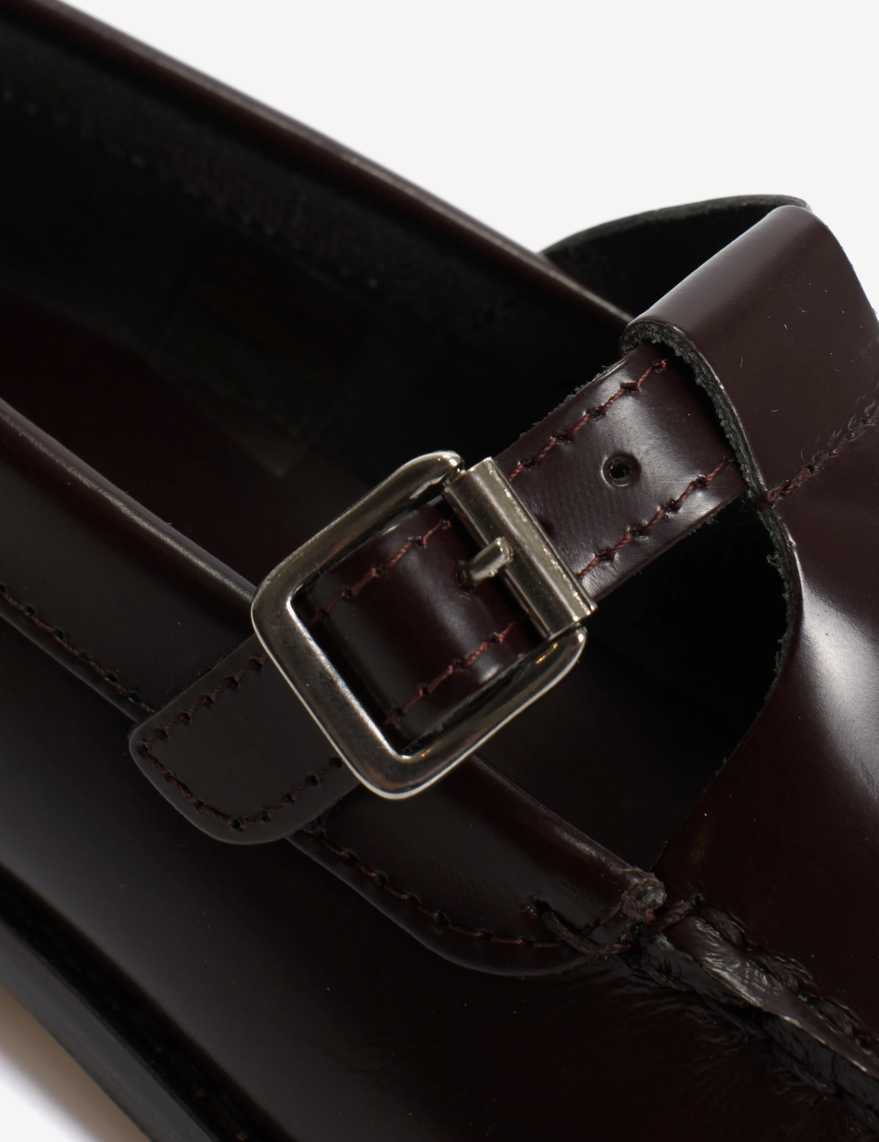 Moccasin T-Bar Loafer In Bordeaux Polido Leather