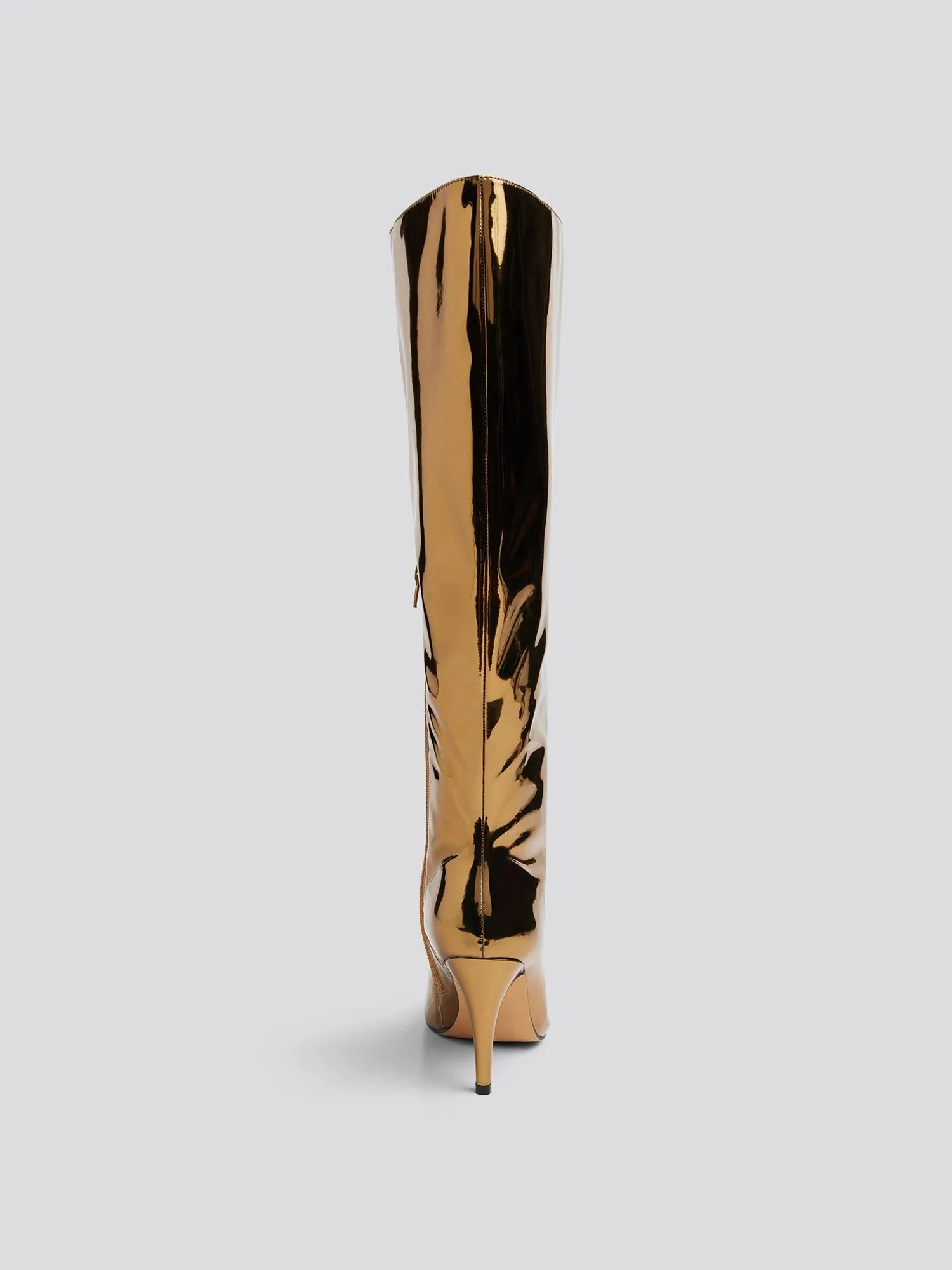 Mona Metallic Wide Calf Knee High Boots