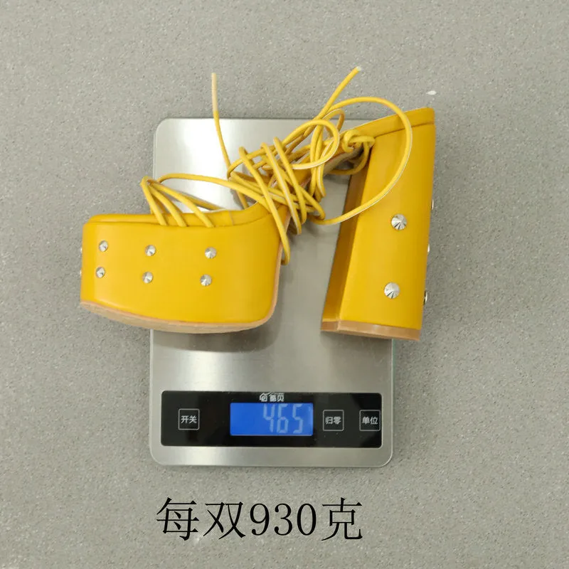 Muffin Sandals High Heel Long Tube Sandals