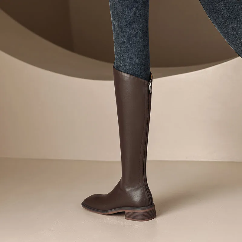 Nancy Brown Knee High Boots