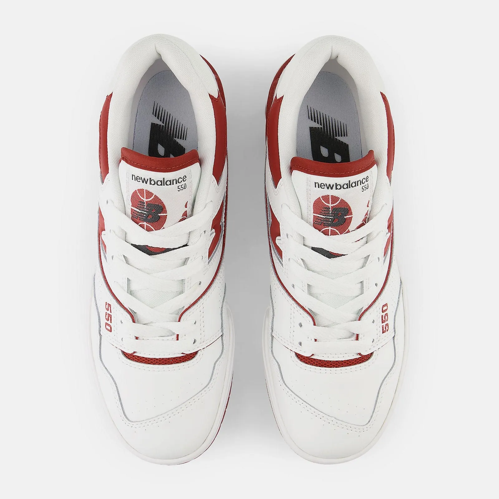 New Balance Kids 550 Sneakers- White/Red