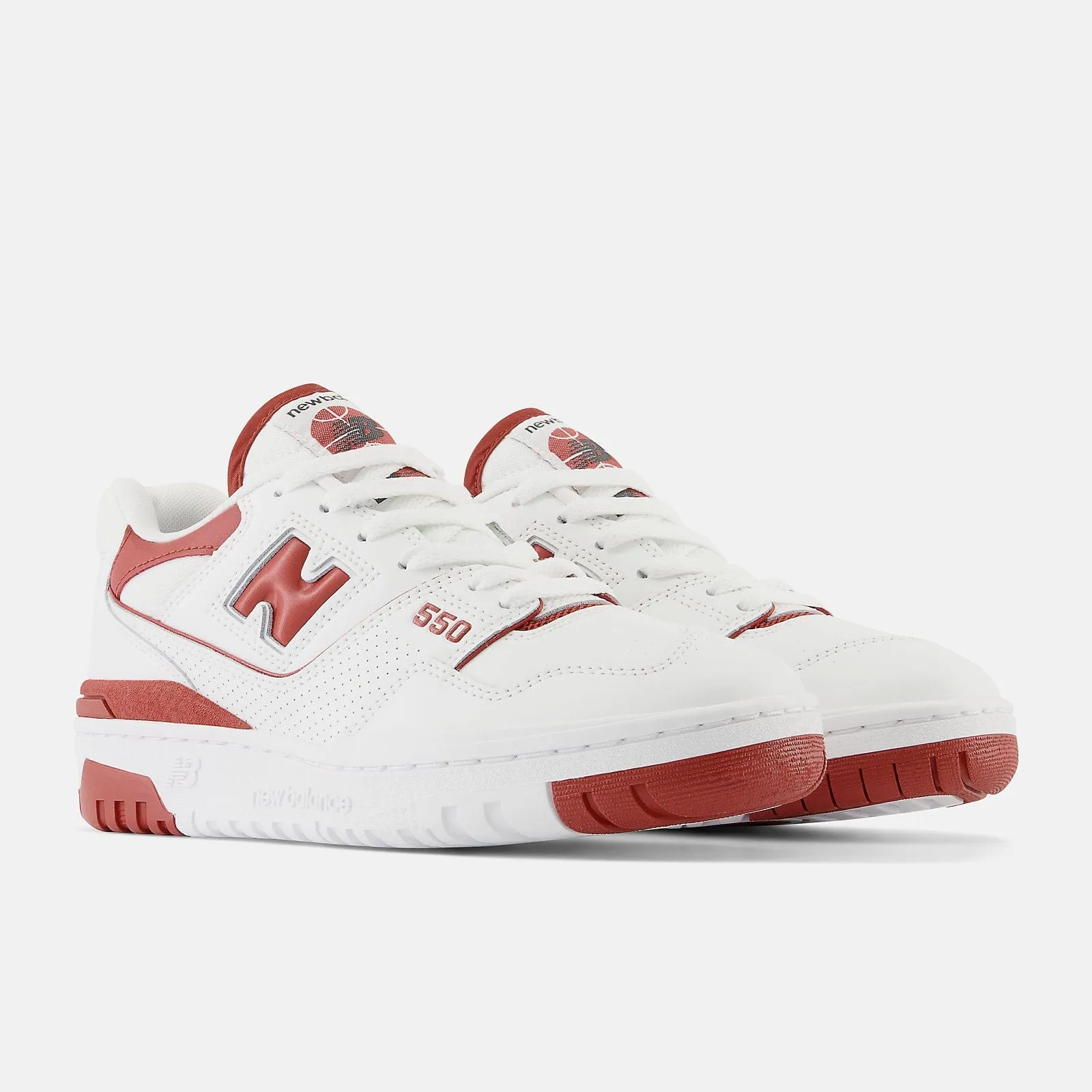 New Balance Kids 550 Sneakers- White/Red
