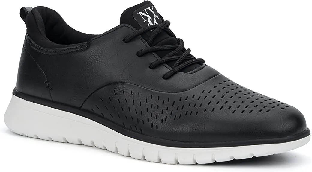 New York & Company Men's Wyn Sneaker  Color Black/Oil Size 7.5M