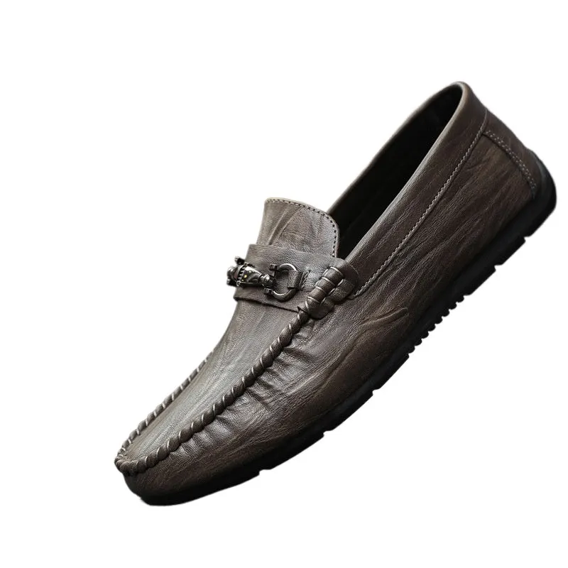 One-pedal loafers summer lazy dress soft-soled single shoes men's trend high-end low-top British men's shoes