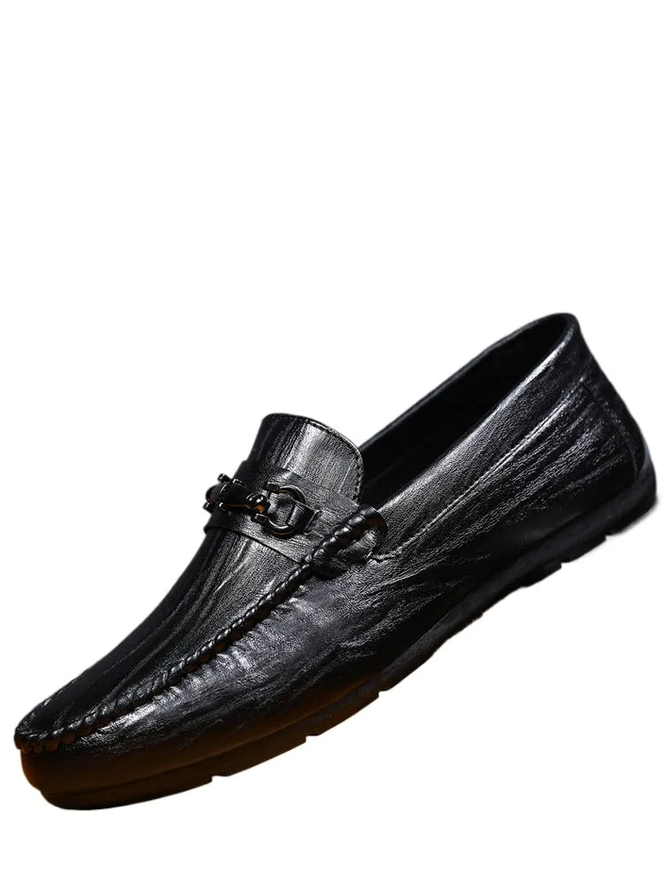 One-pedal loafers summer lazy dress soft-soled single shoes men's trend high-end low-top British men's shoes