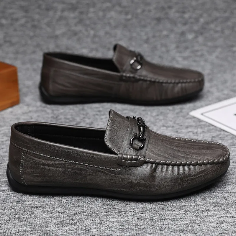One-pedal loafers summer lazy dress soft-soled single shoes men's trend high-end low-top British men's shoes
