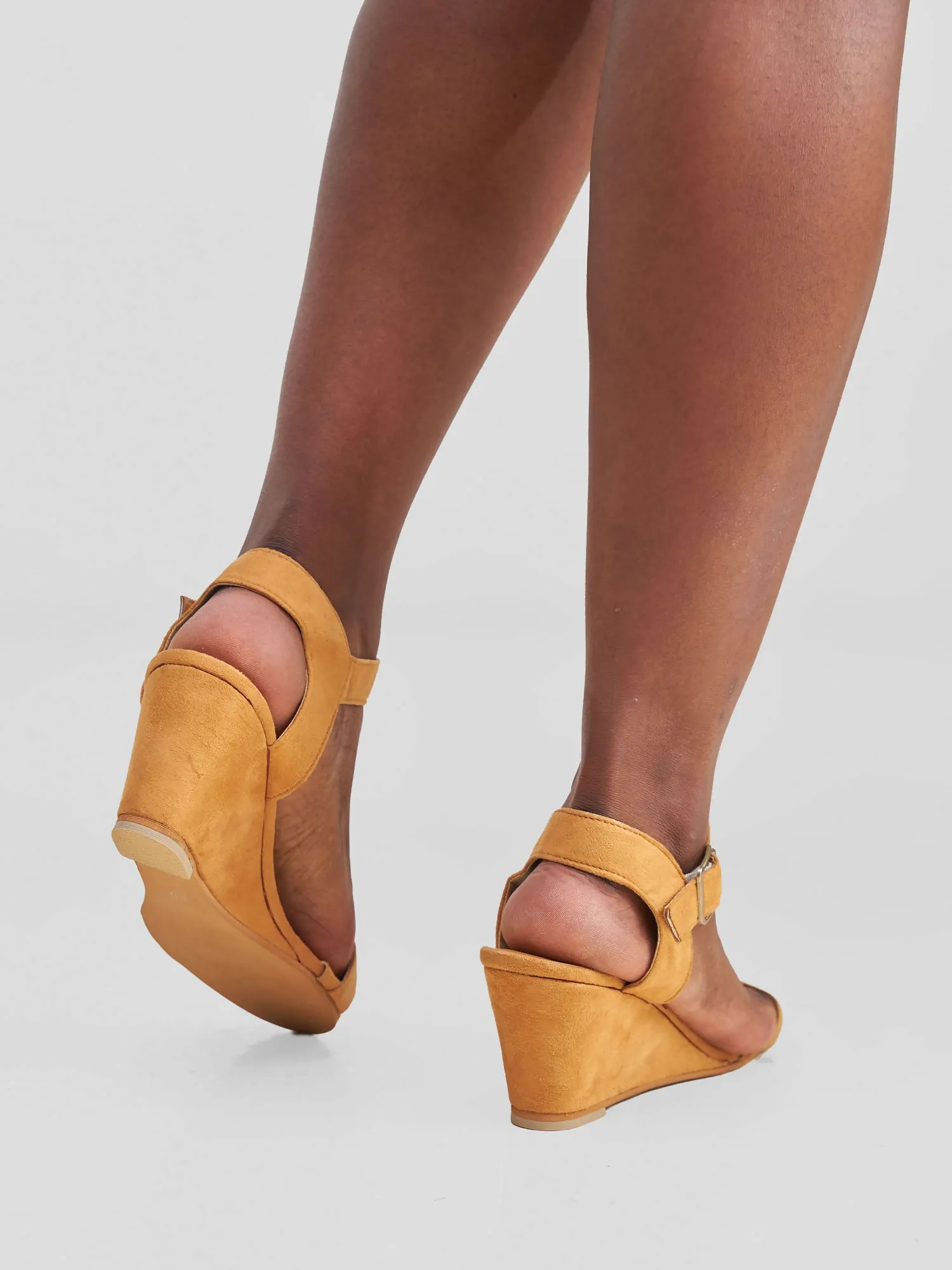Open Wedge Chunky Heel - Mustard