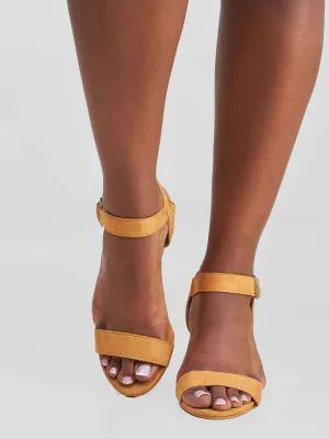 Open Wedge Chunky Heel - Mustard