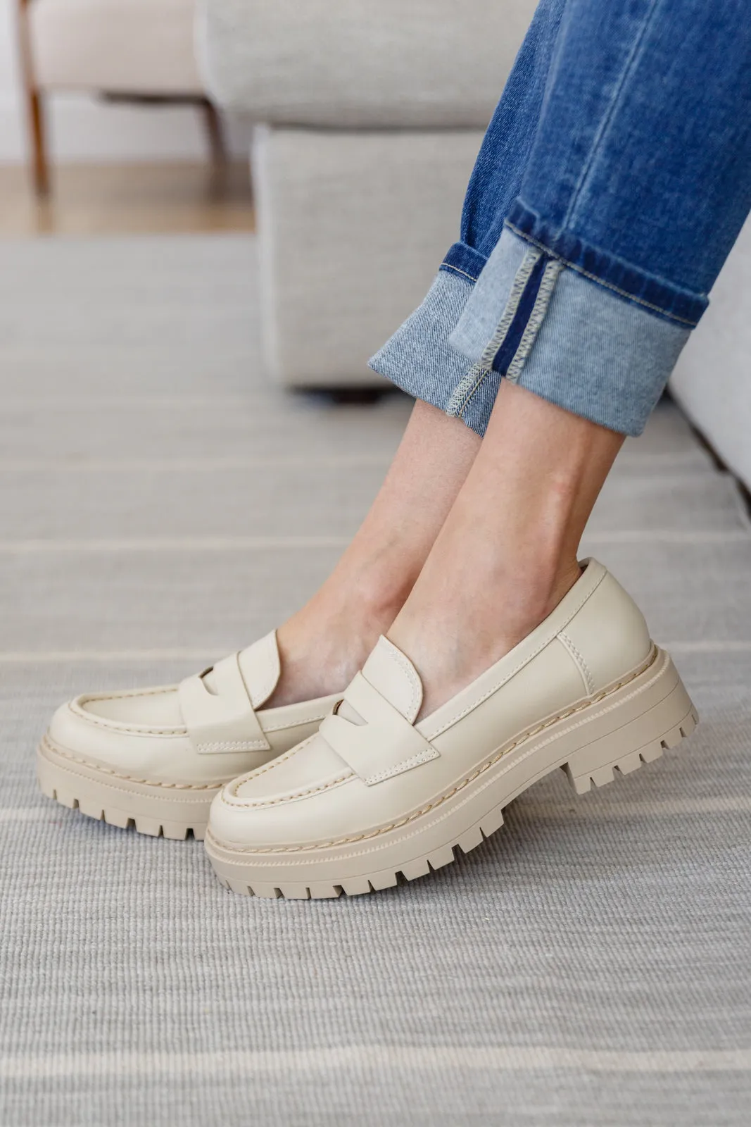 Penny For Your Thoughts Loafers in Bone by SODA