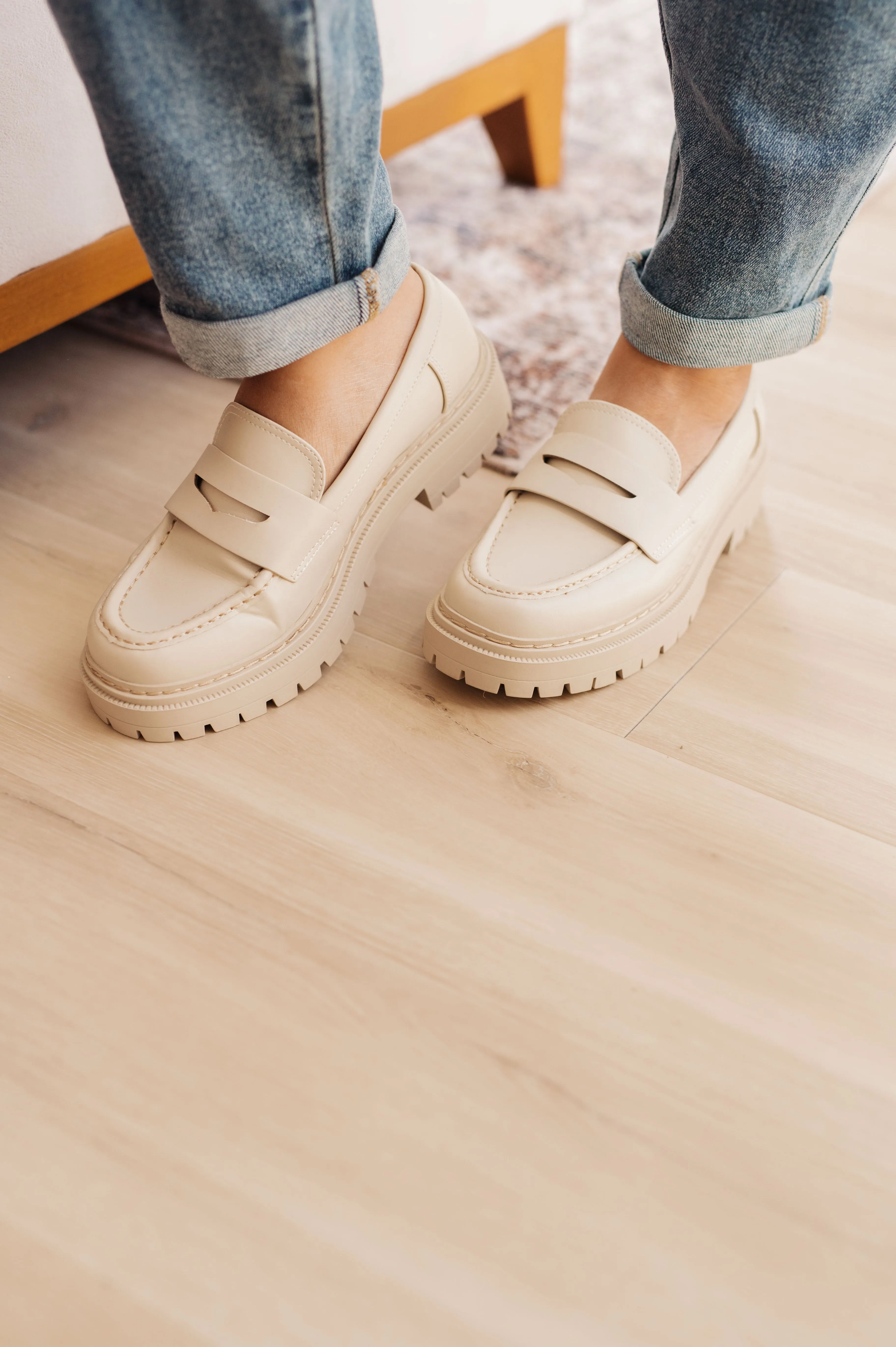 Penny For Your Thoughts Loafers in Bone by SODA