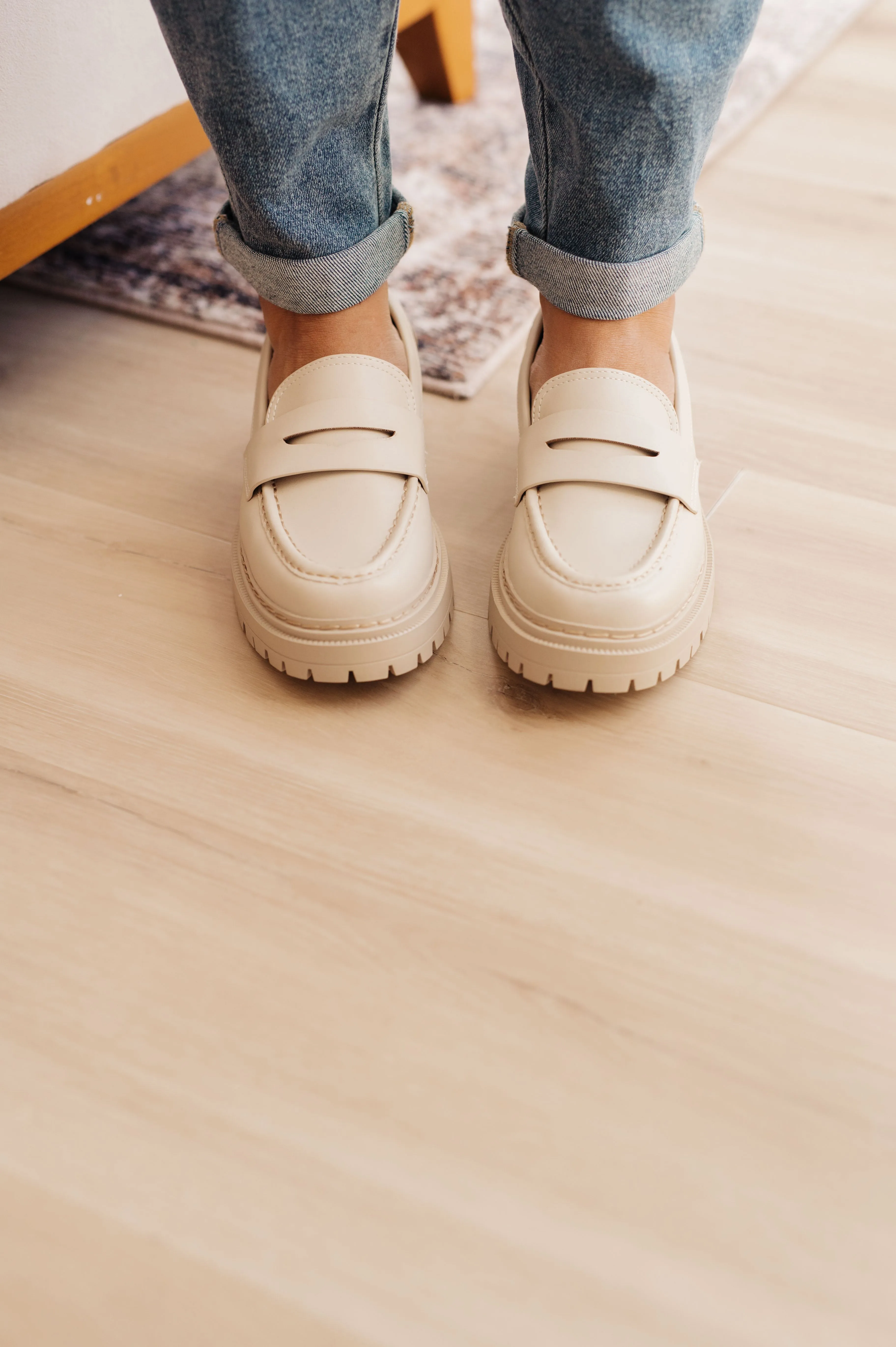 Penny For Your Thoughts Loafers in Bone by SODA