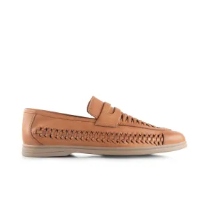 Perth Leather Woven Loafer - Tan