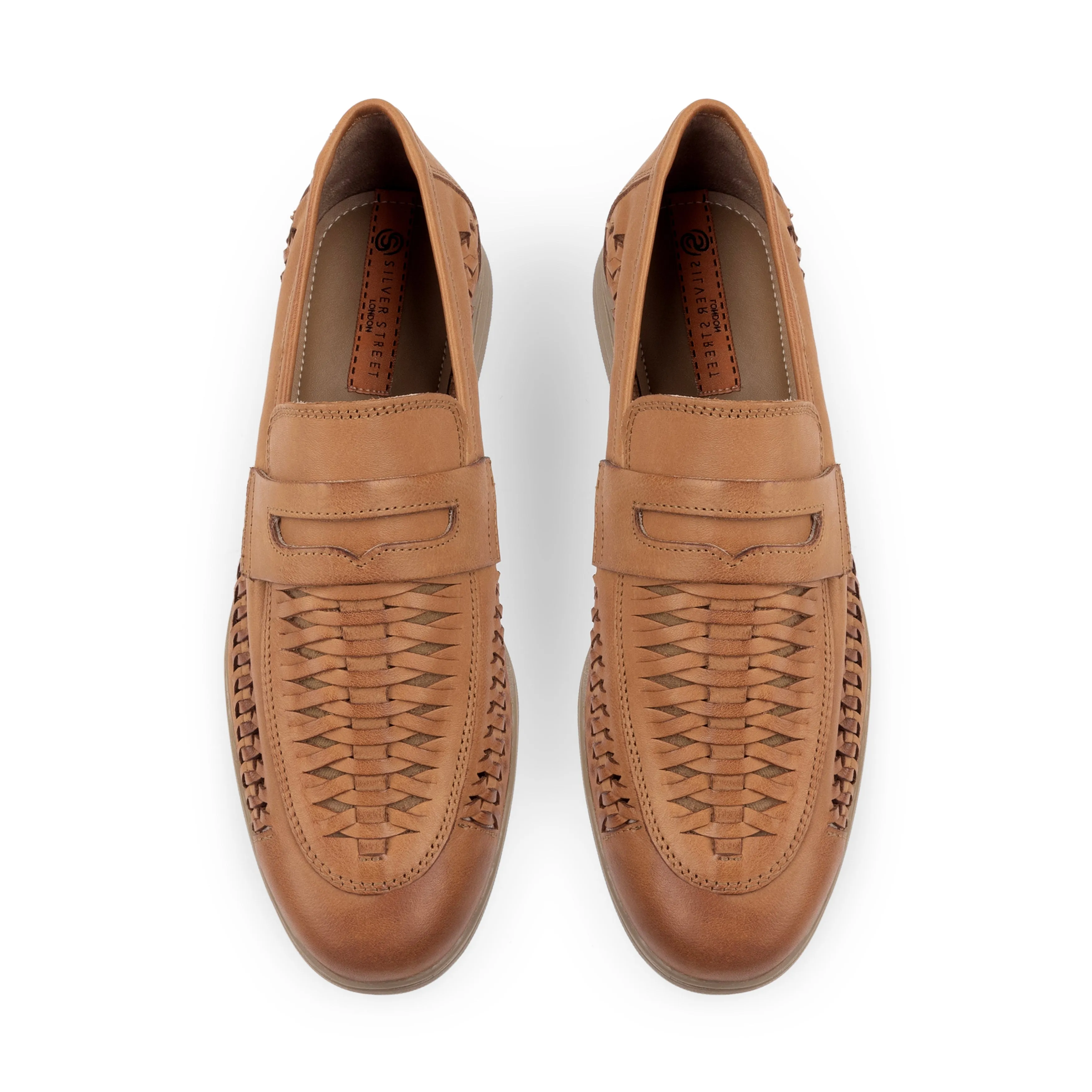 Perth Leather Woven Loafer - Tan