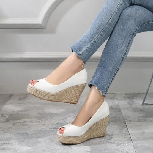 Petite Peep Thick Sole Wedge Shoes AS113