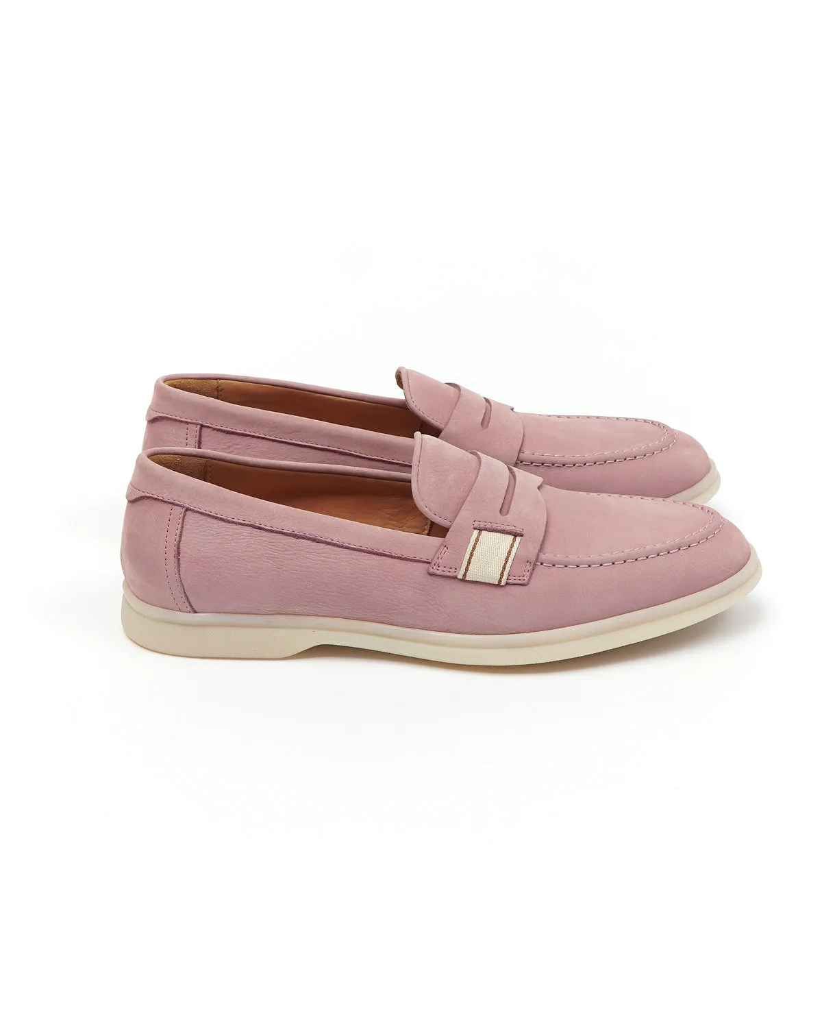 Pink Morbidone Leather Loafers