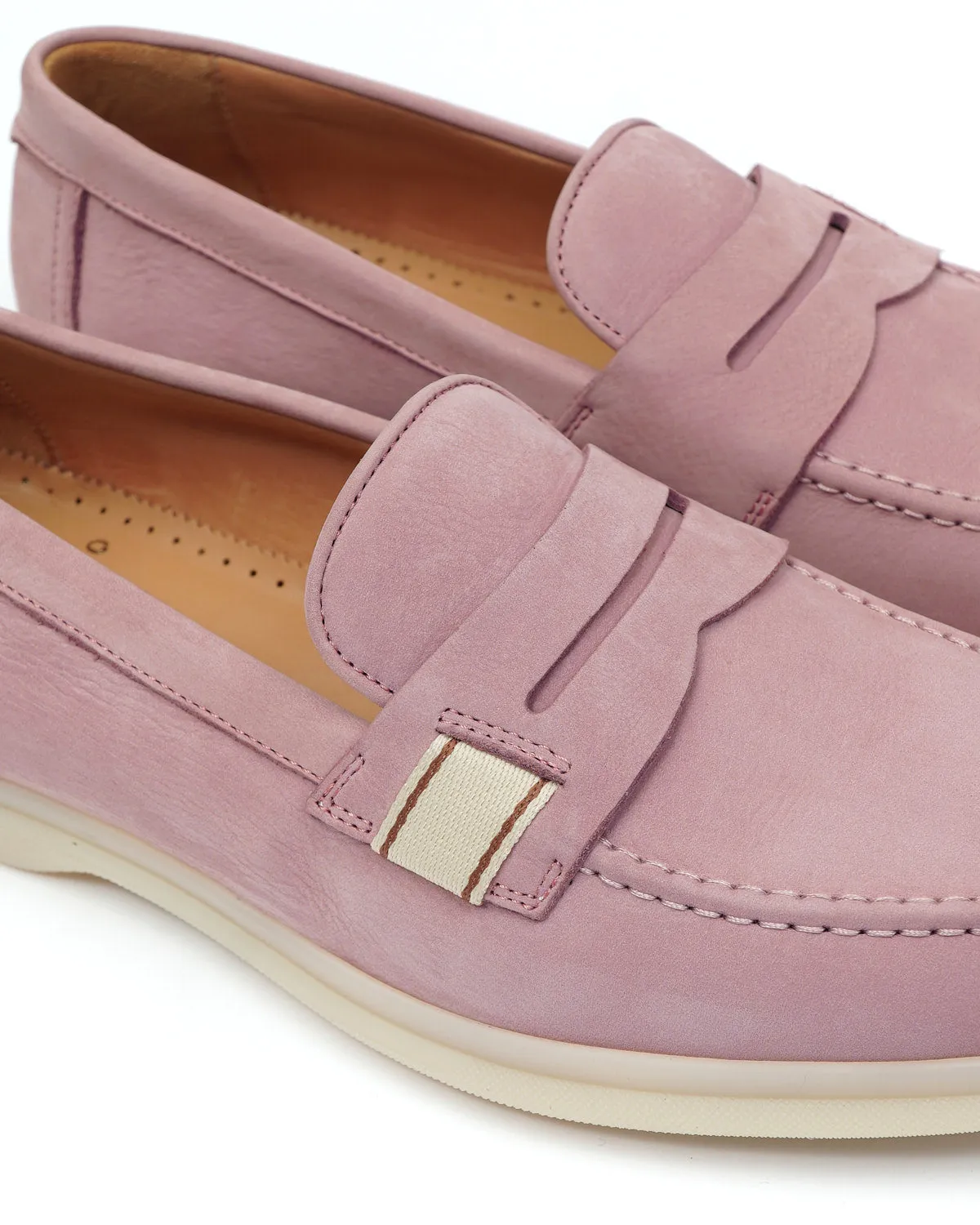 Pink Morbidone Leather Loafers