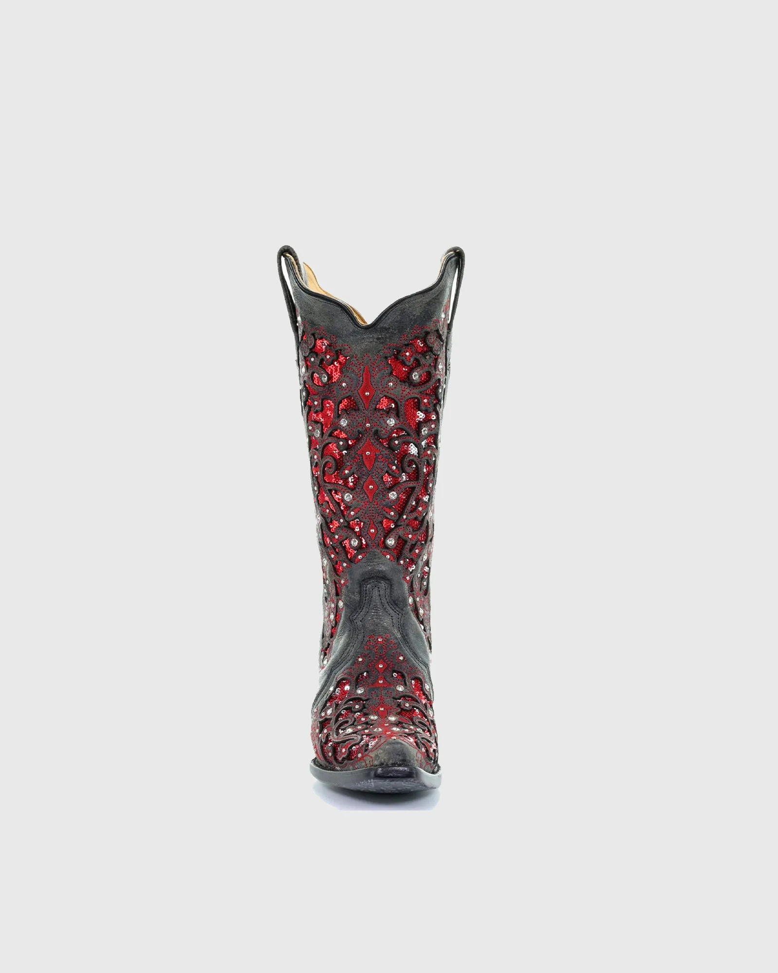 Placida Vintage Embroidery Rhinestone Knee High Boots