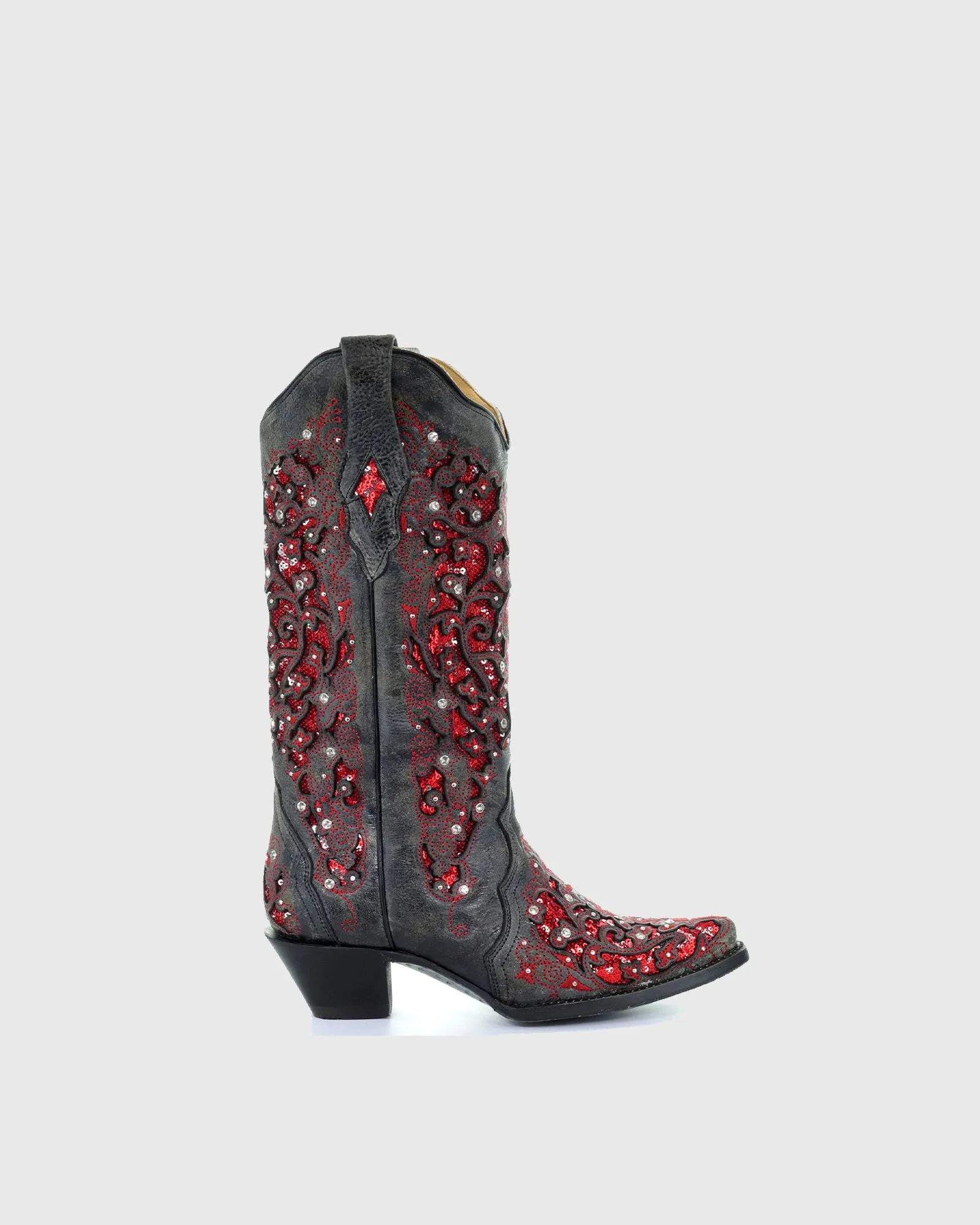 Placida Vintage Embroidery Rhinestone Knee High Boots