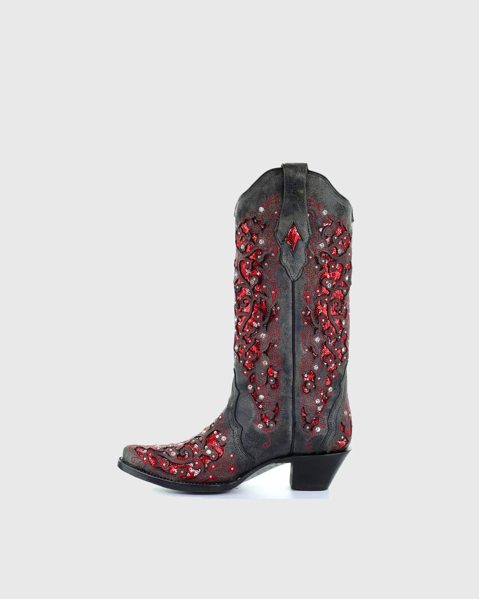 Placida Vintage Embroidery Rhinestone Knee High Boots