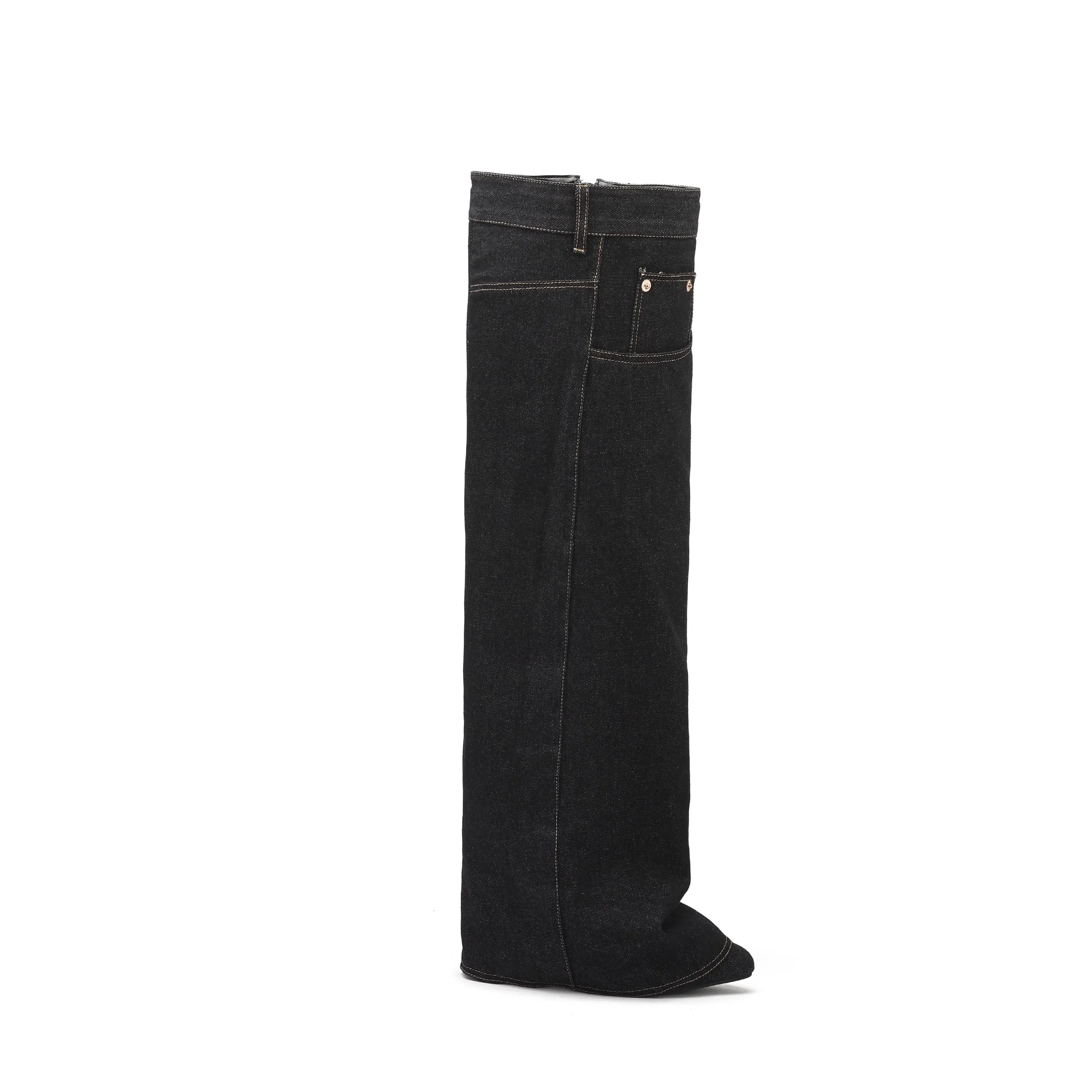 POGIH Denim Knee High Boots
