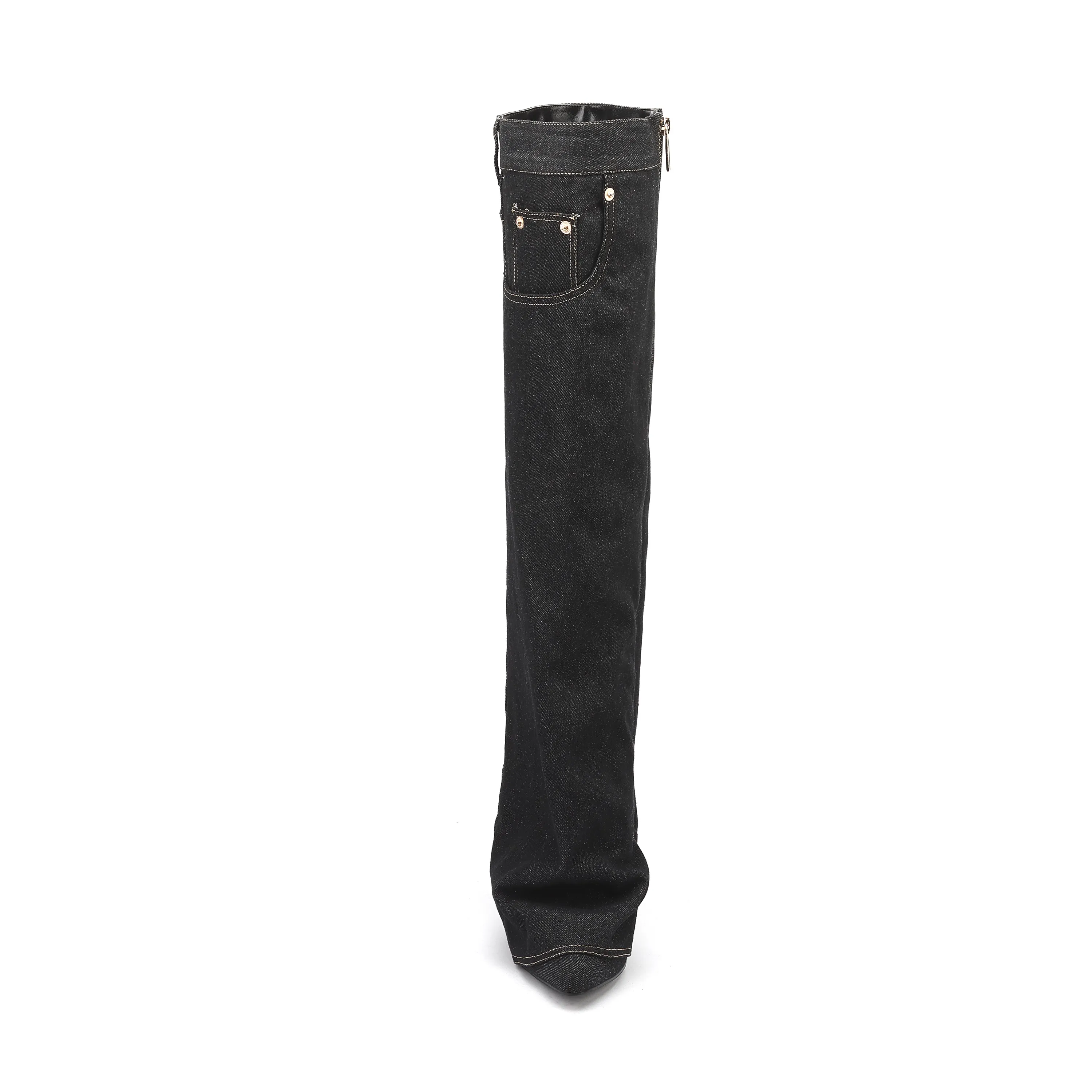 POGIH Denim Knee High Boots