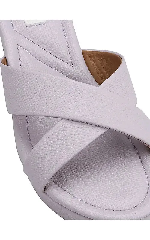 Purple Criss Cross Strap Wedges