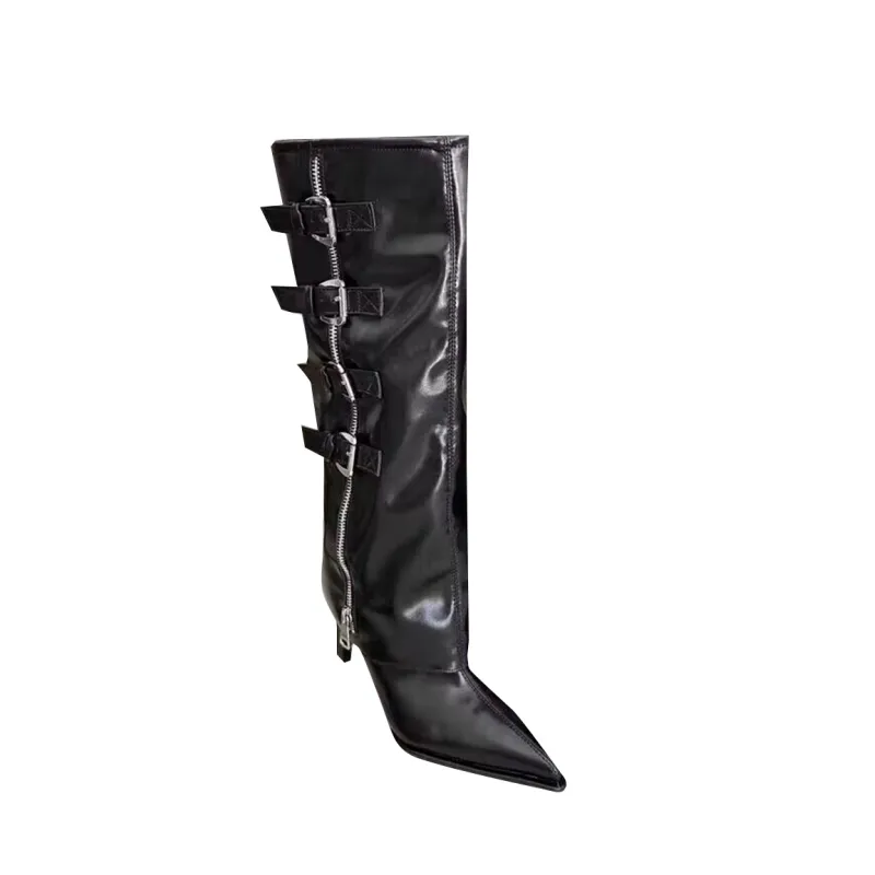 RAHEL Buckled Knee High Boots