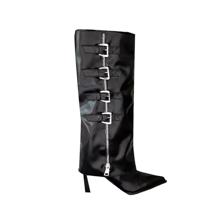 RAHEL Buckled Knee High Boots