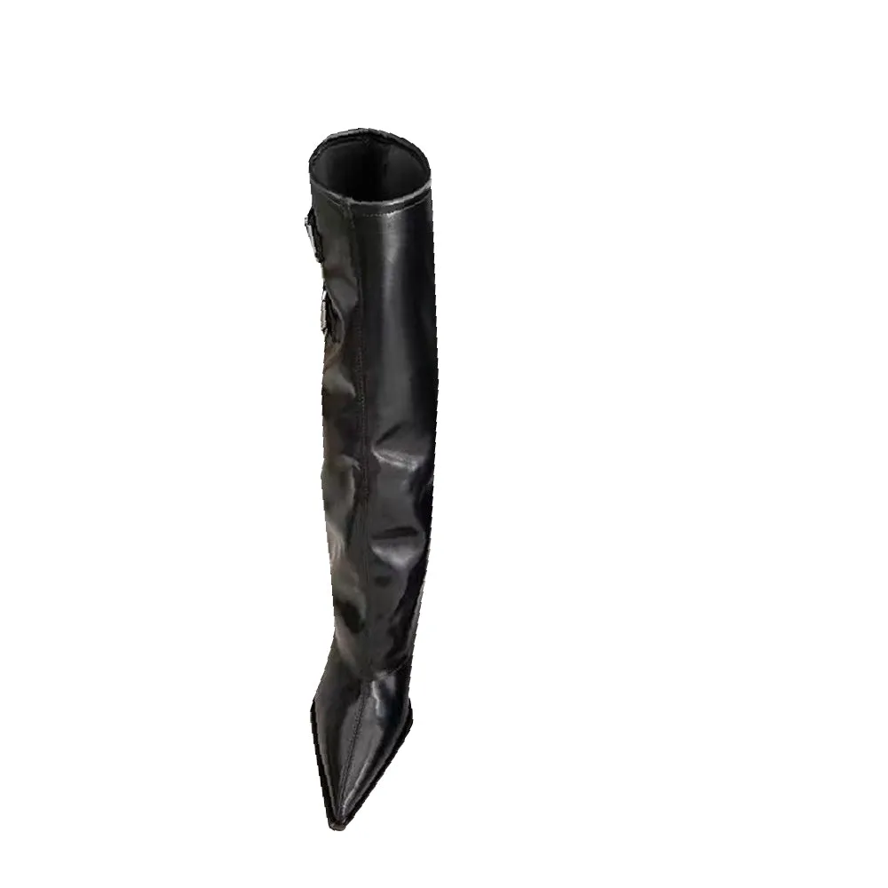 RAHEL Buckled Knee High Boots