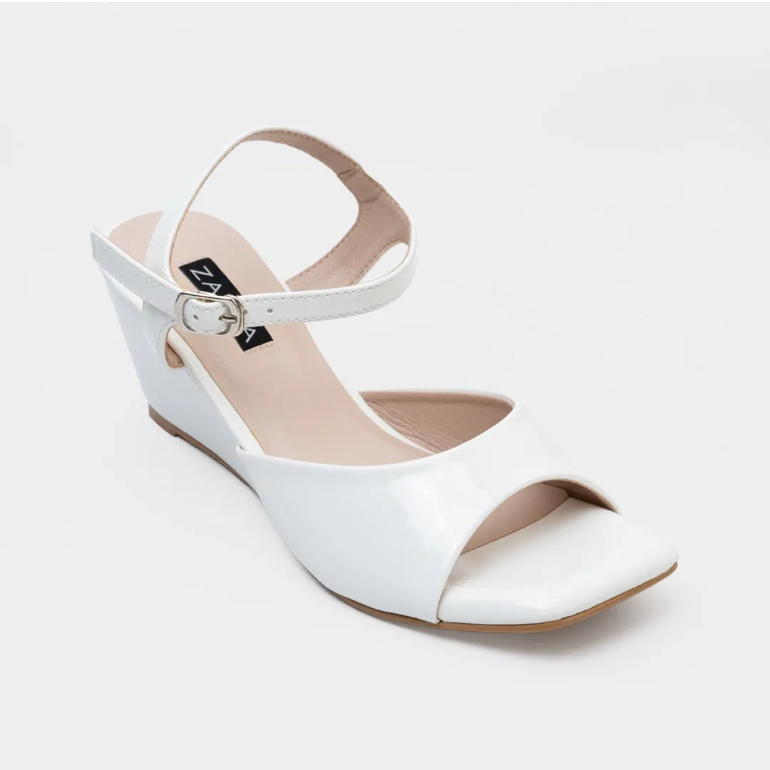Remi Wedge Sandals (White)