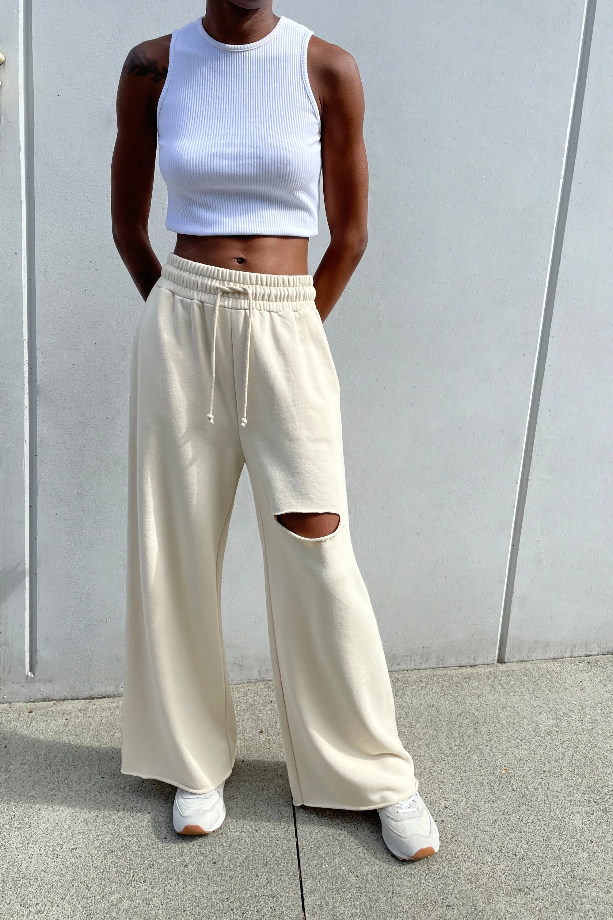 RIPPED WIDE LEG PANT