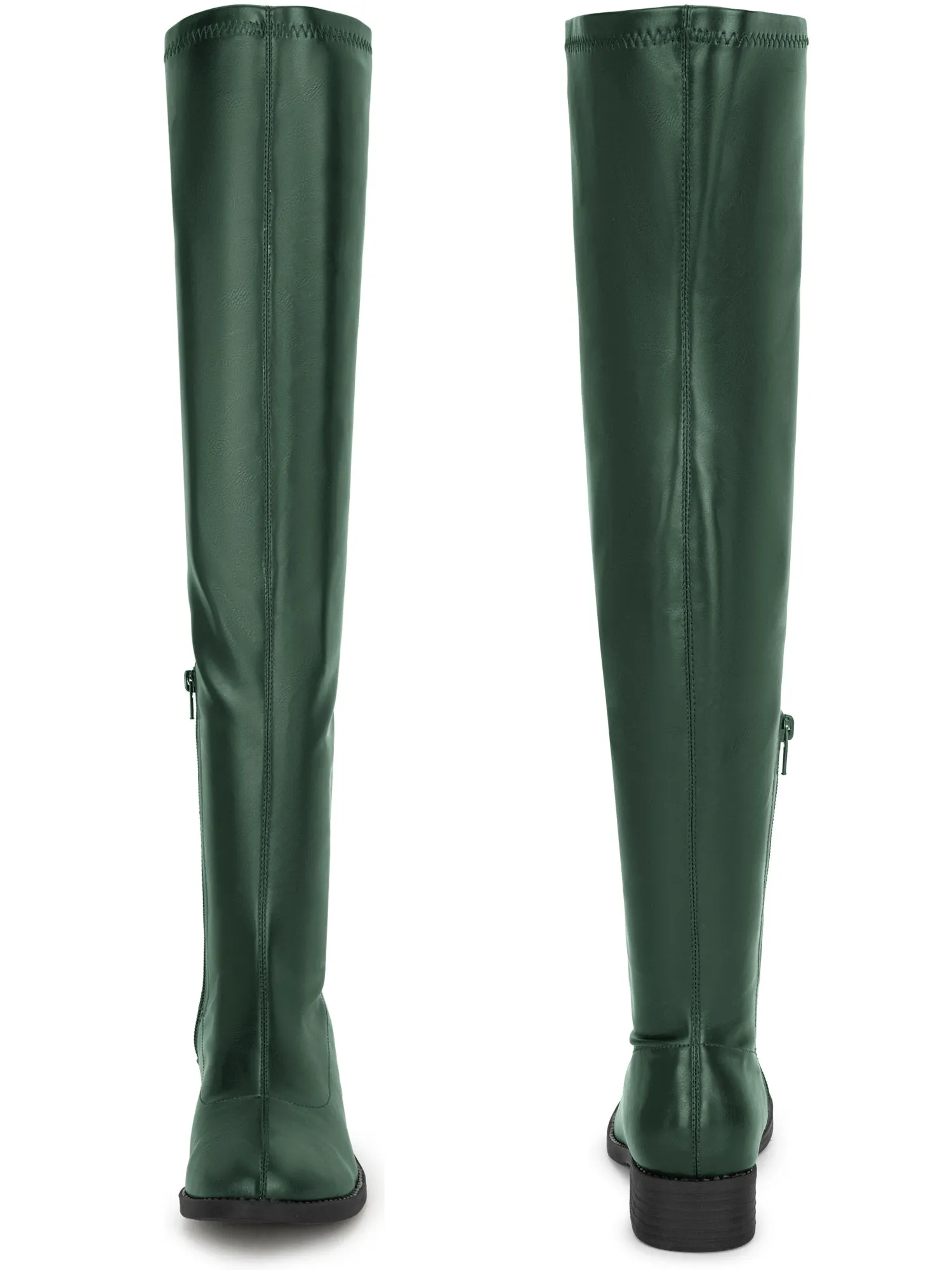 Round Toe Low Block Heel Over the Knee High Boots for Women