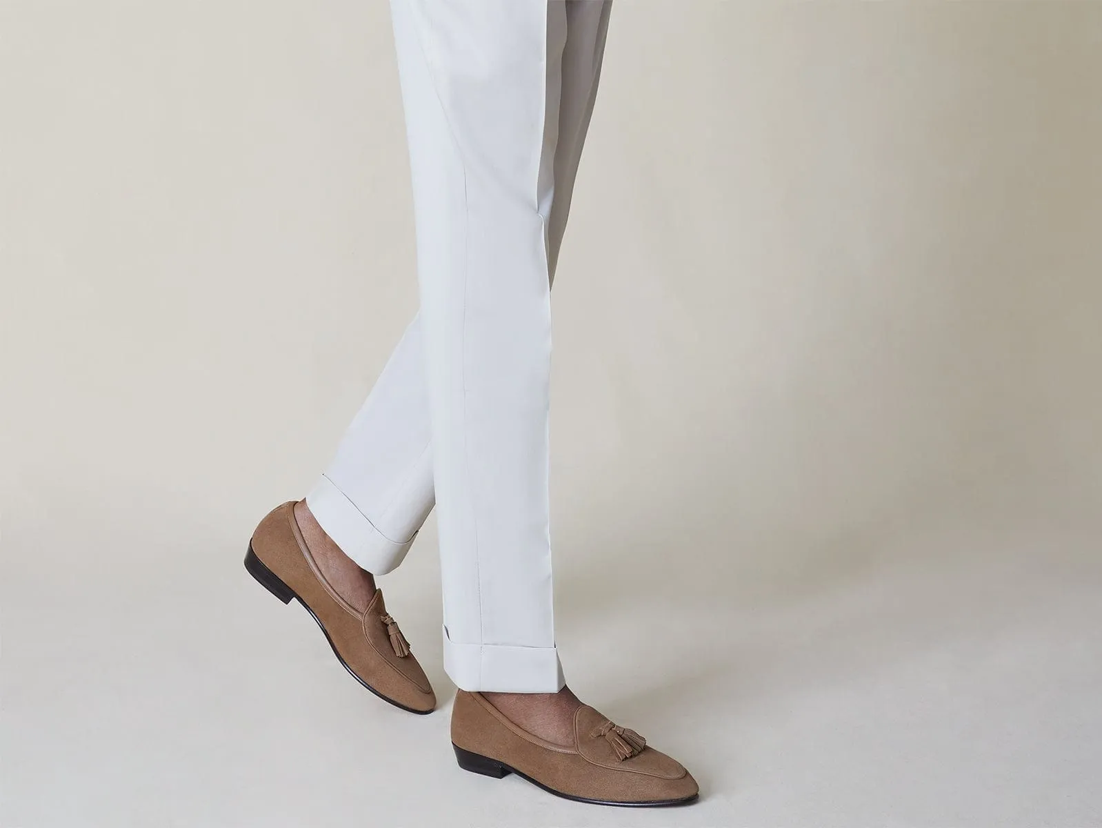 Sagan Classic Tassel Loafers in Tan Asteria Suede