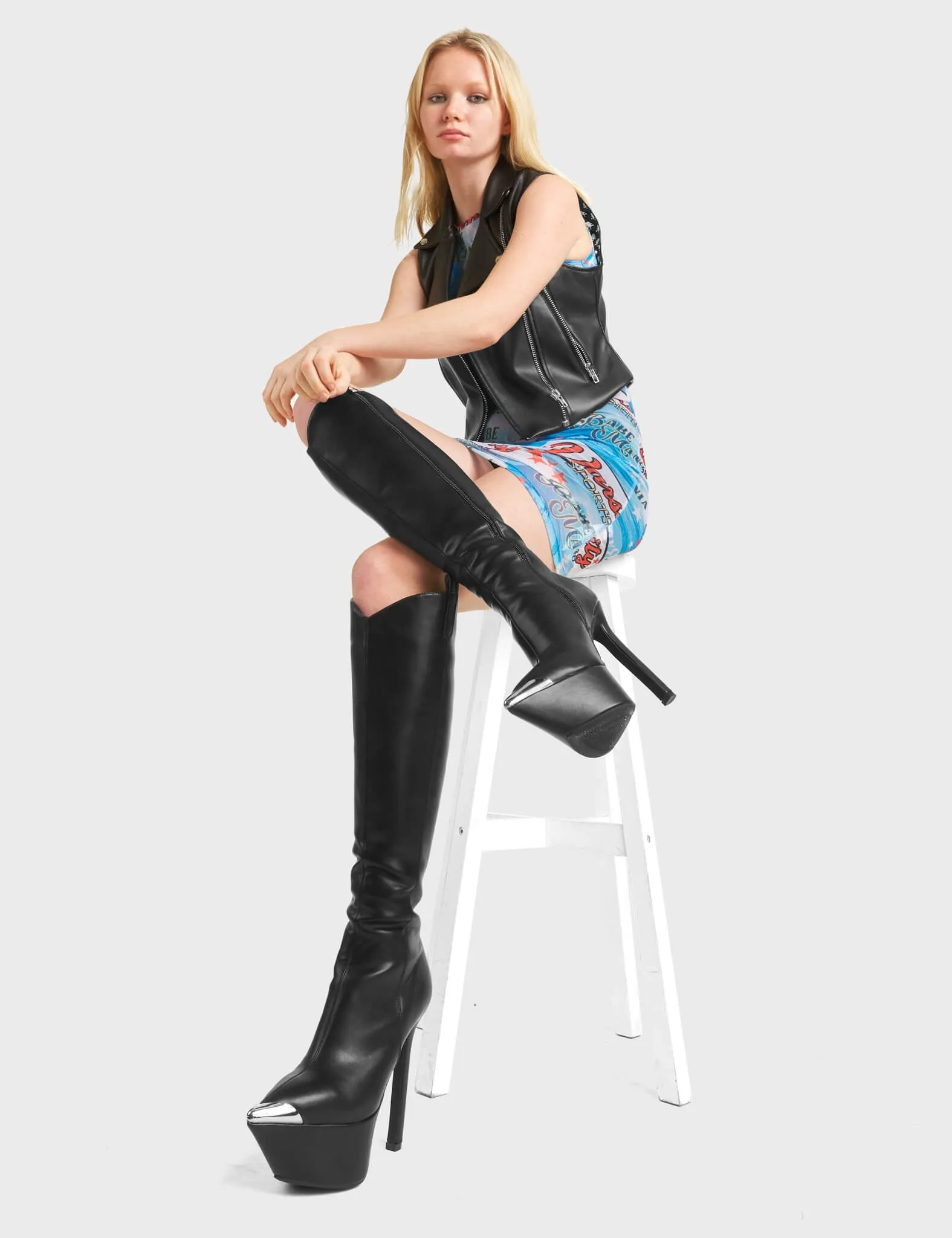 Seal My Fate Platform Knee High Boots