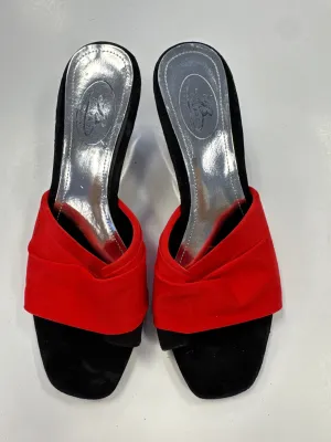 Shoes Heels Wedge By Clothes Mentor In Black & Red, Size: 8