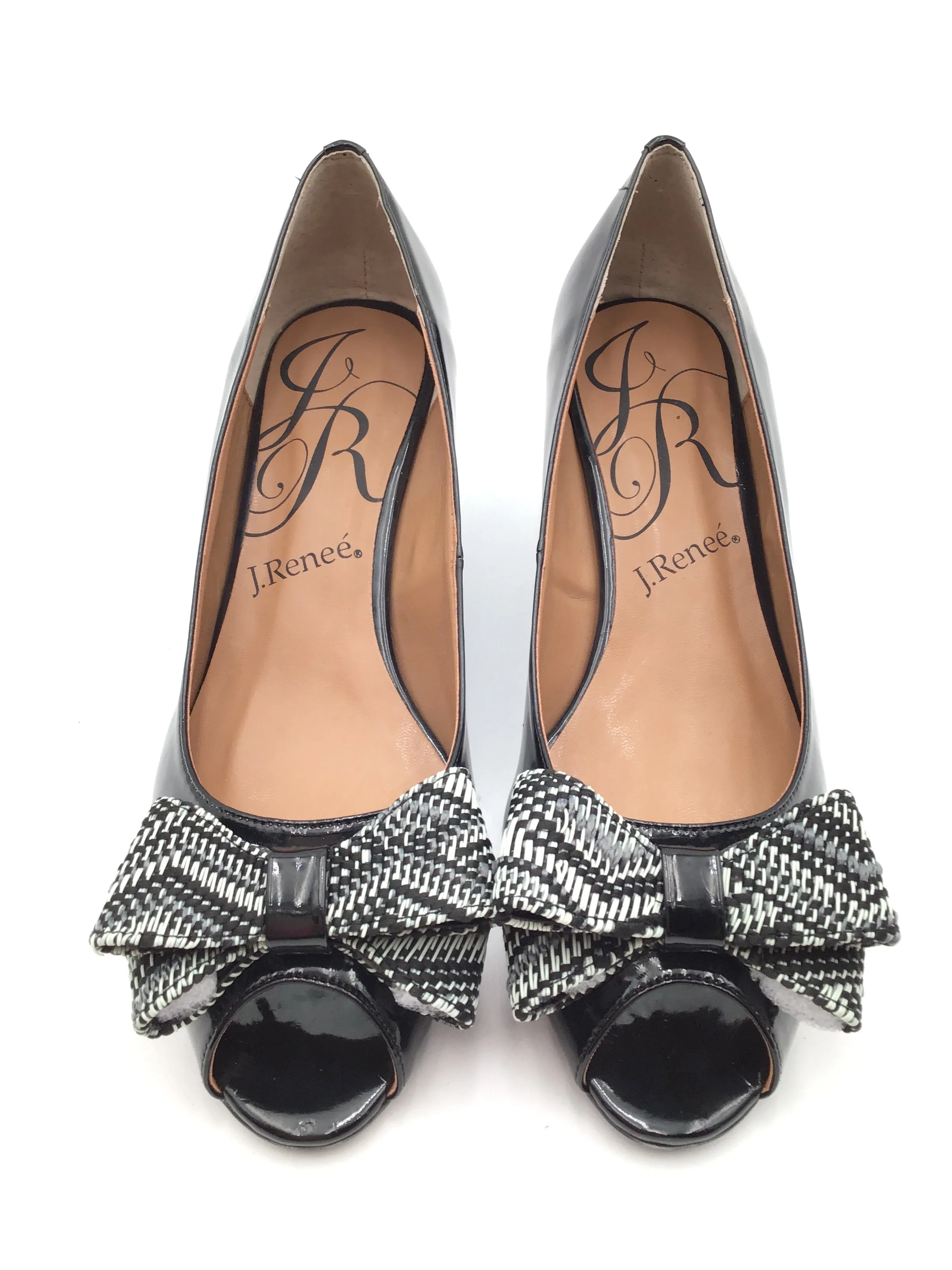 Shoes Heels Wedge By Clothes Mentor In Black & White, Size: 8.5