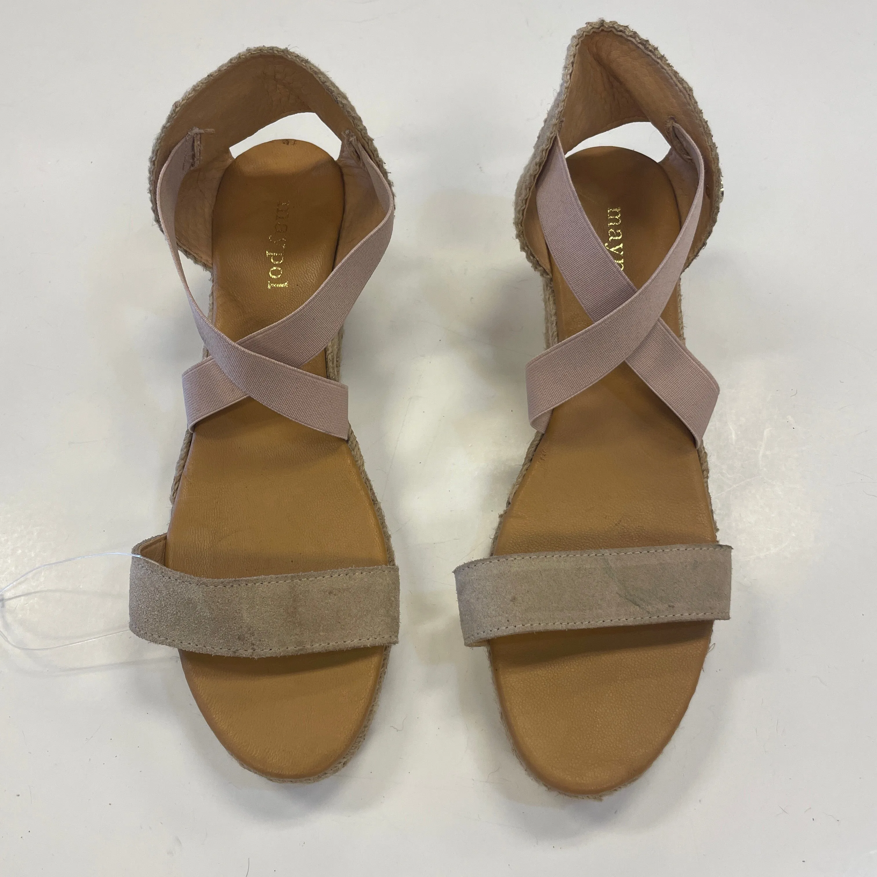 Shoes Heels Wedge By Clothes Mentor In Tan, Size: 9.5