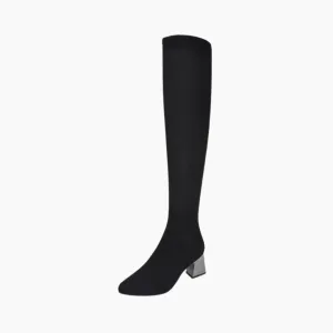 Slip-On, Square Heel : Knee High Boots