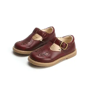 Spring Girls Leather Shoes Cut-outs Retro Kids Shoes for Girl Princess Anti-slip