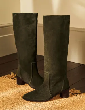 Suede Knee High Boots-Marsh