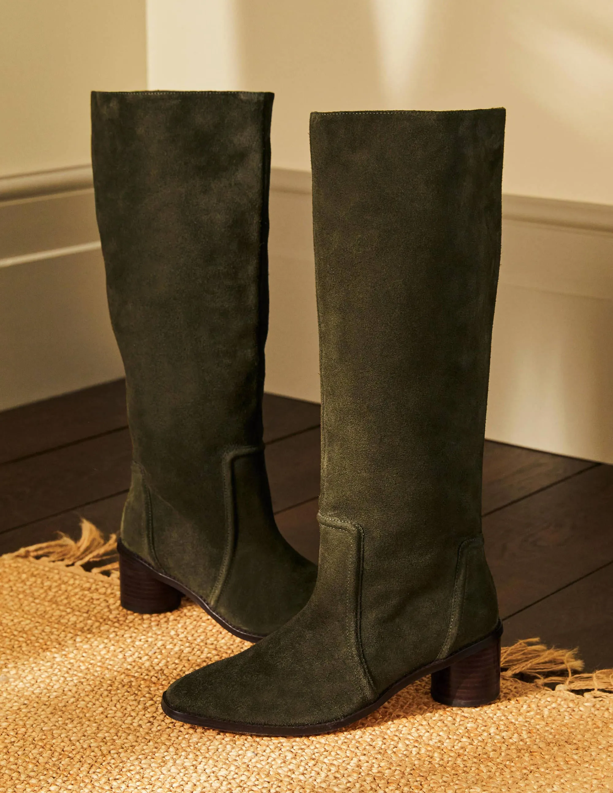Suede Knee High Boots-Marsh