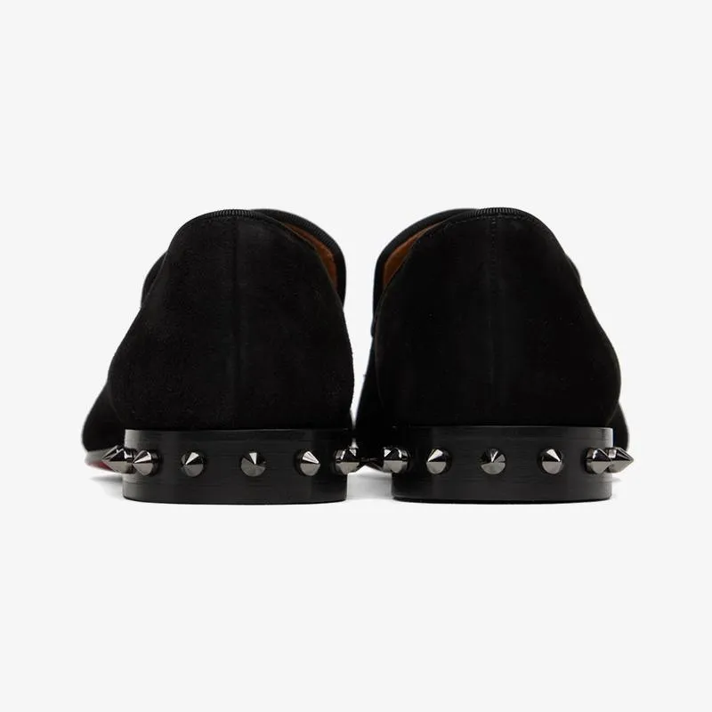 Suede Loafers with Metal Studs