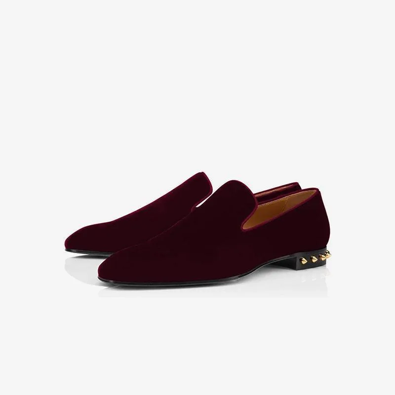 Suede Loafers with Metal Studs