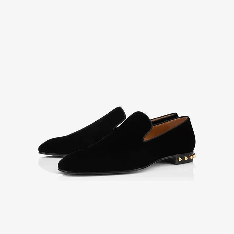 Suede Loafers with Metal Studs