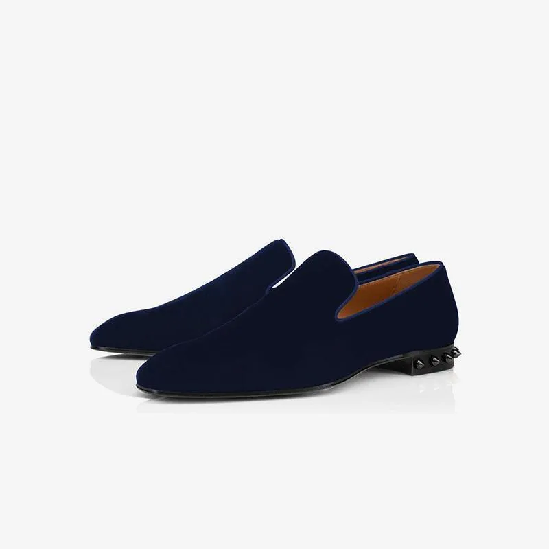 Suede Loafers with Metal Studs