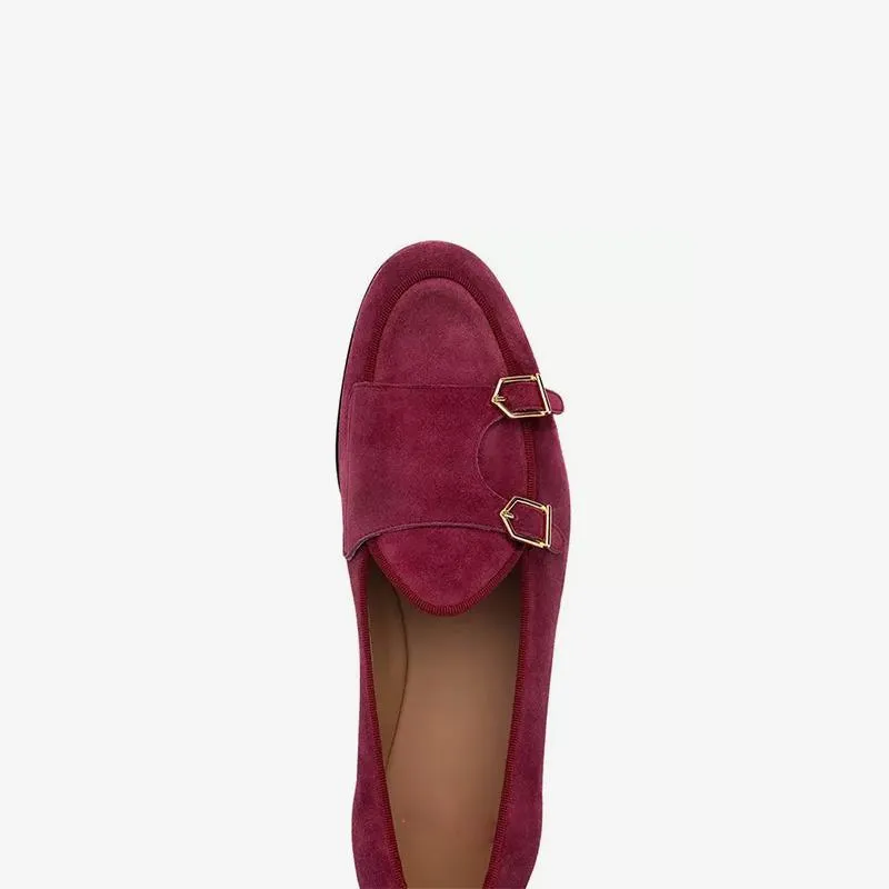 Suede Monk Strap Loafers