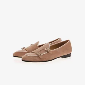 Suede Monk Strap Loafers