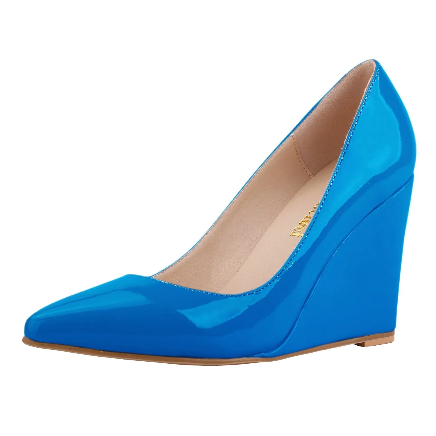 Sweet and Versatile Patent Leather Wedge Heels Shoes
