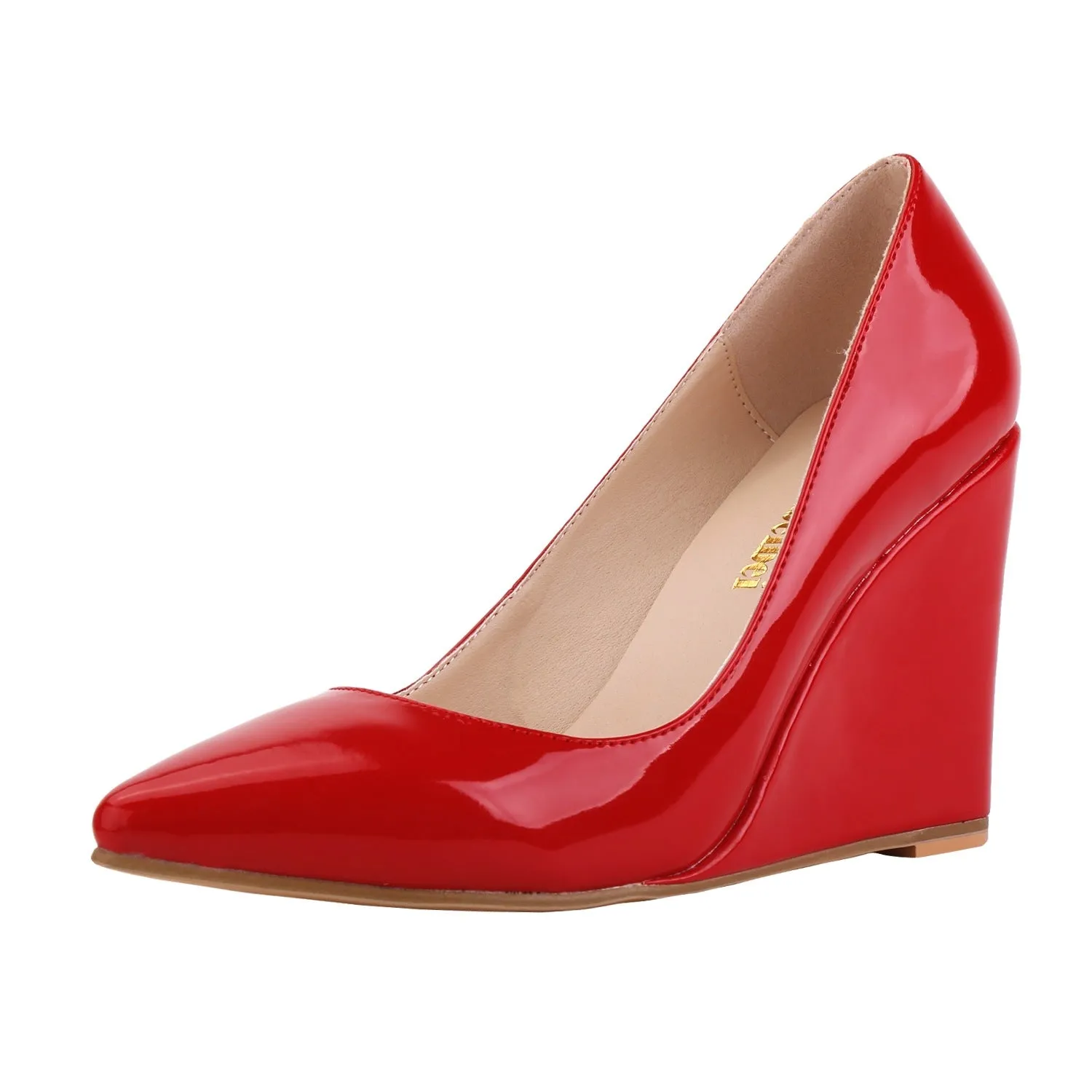 Sweet and Versatile Patent Leather Wedge Heels Shoes